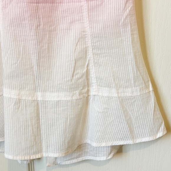 Free People Ombre Pink White Front Zipper Tank Top Fairycore Coquette Size 4 - Picture 6 of 11